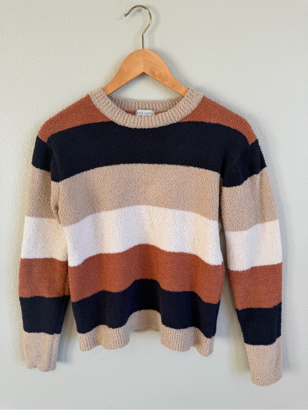 Dress Forum Multicolor Striped Crewneck Sweater in Navy, Beige & Rust